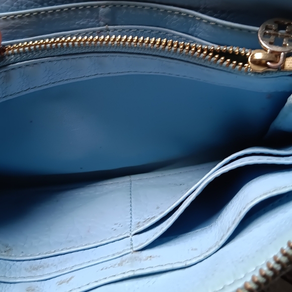 Sold LOVED! Vintage Tory Burch  Blue Leather Wallet ⚘️ - Picture 5 of 13